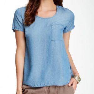 Cloth & Stone Anthropologie L chambray pocket Tee